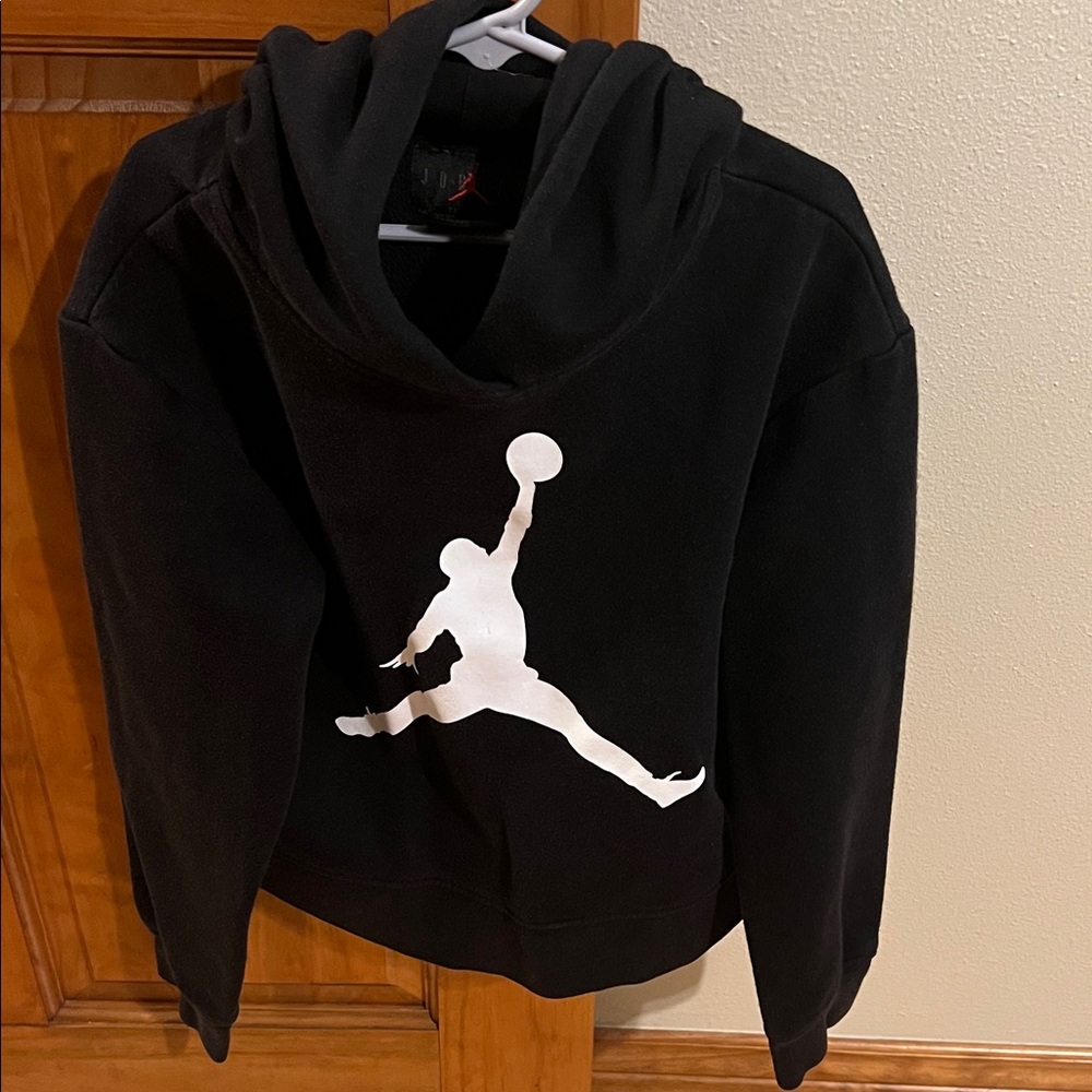 Youth Jordan Black Hoodie. Size medium 10/12